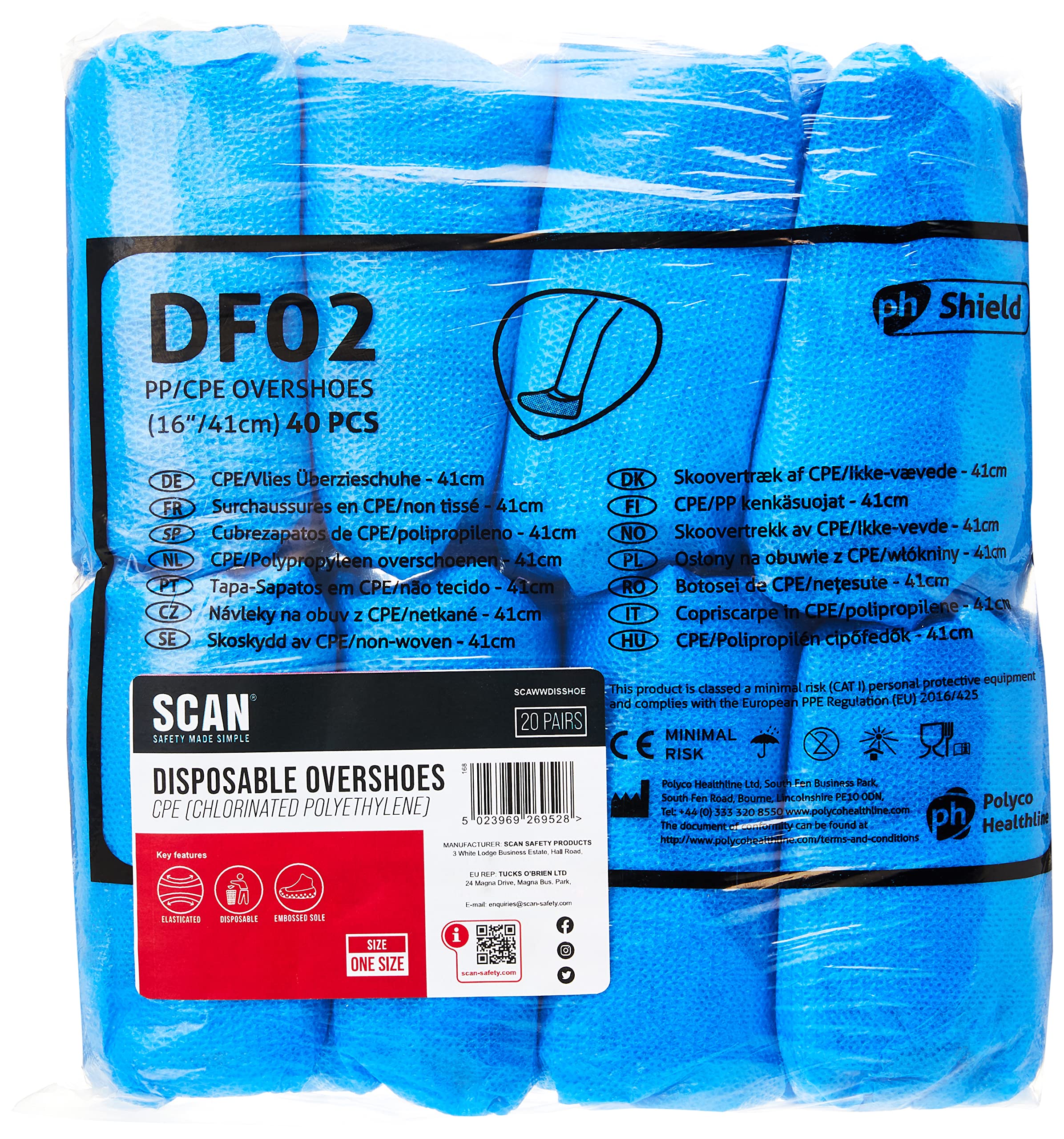 Scan SCAWWDISSHOE Disposable Overshoes (20 Pairs) OFSA