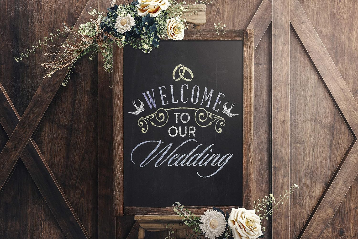 Chalkboard - Magnetic, Non-Porous - Framed Chalkboard - Vintage Decor - Chalk Board for Wedding Kitchen Bar Restaurant Menu, Home - Chalkboard Sign - 18 x 24 inches - Wall Mounted Chalkboard - Large : Office Products