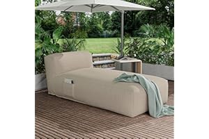 SUNPEAK Outdoor Bean Bag Lounger Chair, Big Comfy Outdoor Daybed for Sunbathing and Tanning - Water-Resistant Patio Chaise and Pool Sun Lounger Furniture for Beach Deck (Spice Tan)