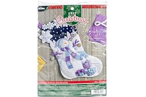 Bucilla 86703 Felt Applique Stocking Kit, 18", Frosty Night,