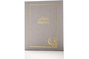 CON*QUEST Conquest Journals Harry Potter Little Keeper Baby Album, Capture Magical Memories, Baby Shower to Age 5, Grey Linen Cover, Lay Flat Spiral, 66-Guided Journal Pages, 9'' x 11.5'', Officially Licensed