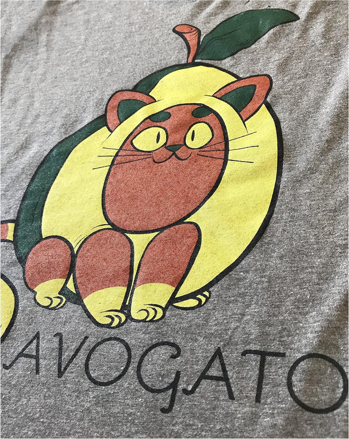 Avogato | Funny Cute Avocado Cat Joke Arigato Graphic V-Neck T-Shirt for Women: Clothing