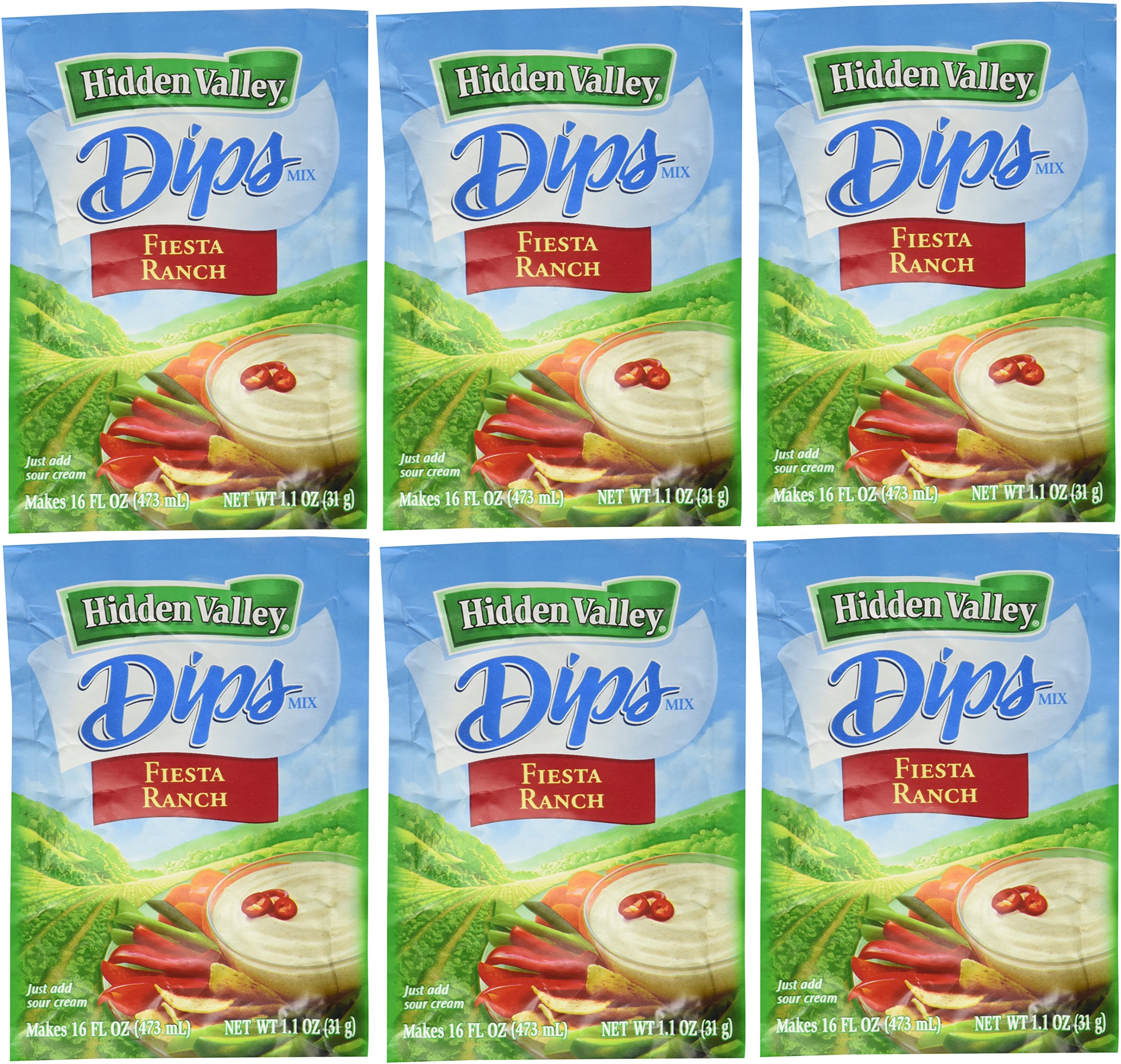 Hidden Valley Dips Mix, Garden Green Onion .9 Oz (Pack of 6)