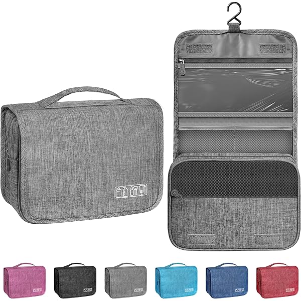 Amazon.com: Amazon Essentials Waterproof Travel Toiletry Bag for Men and  Women, Hanging Dopp Kit with Multiple Interior Pockets, 2 Side Pockets,  Black, 10" x 4" x 10" : Beauty & Personal Care
