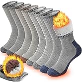 Merino Wool Hiking Socks Thermal Winter Warm Crew Thick Cushion Cozy Socks for Men & Women 4 Pairs