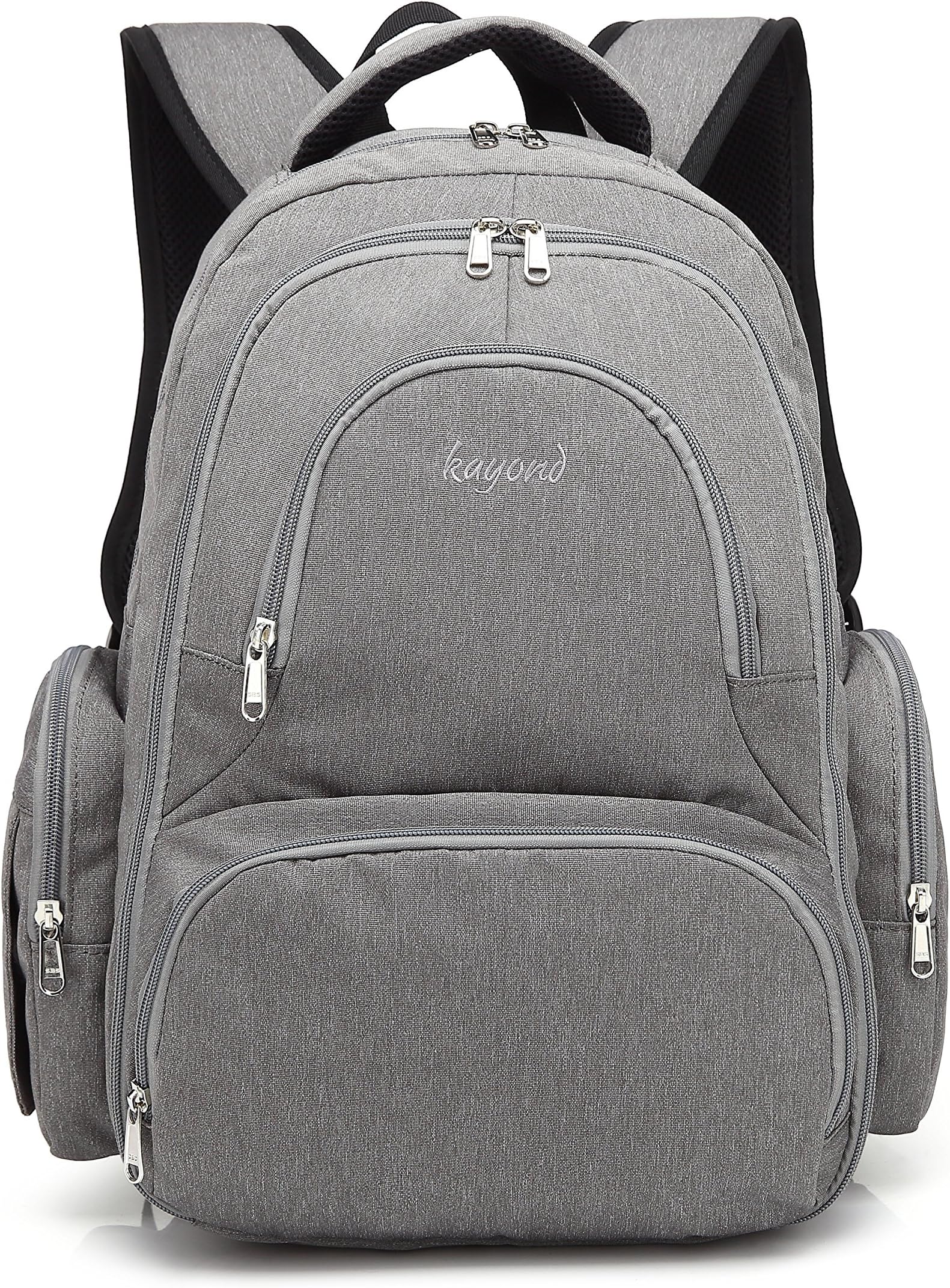 kayondDiaper Bag Backpack, Organizer Back Pack for Mom/Dad with Baby Stroller Straps, Multifunction Diaper Bags with Changing Mat, Bottle Holder