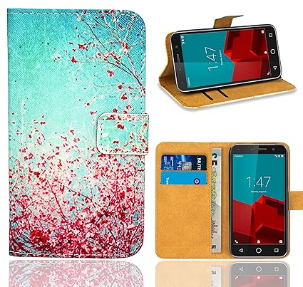 Vodafone Smart Prime 6 Handy Tasche, FoneExpert® Wallet Case Flip Cover Hüllen Etui Ledertasche Lederhülle Premium Schutzhüll