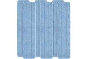 LTWHOME 24" Microfiber Commercial Mop Refill Pads in Blue Fit for Wet or Dry Floor Cleaning (Pack of 6)
