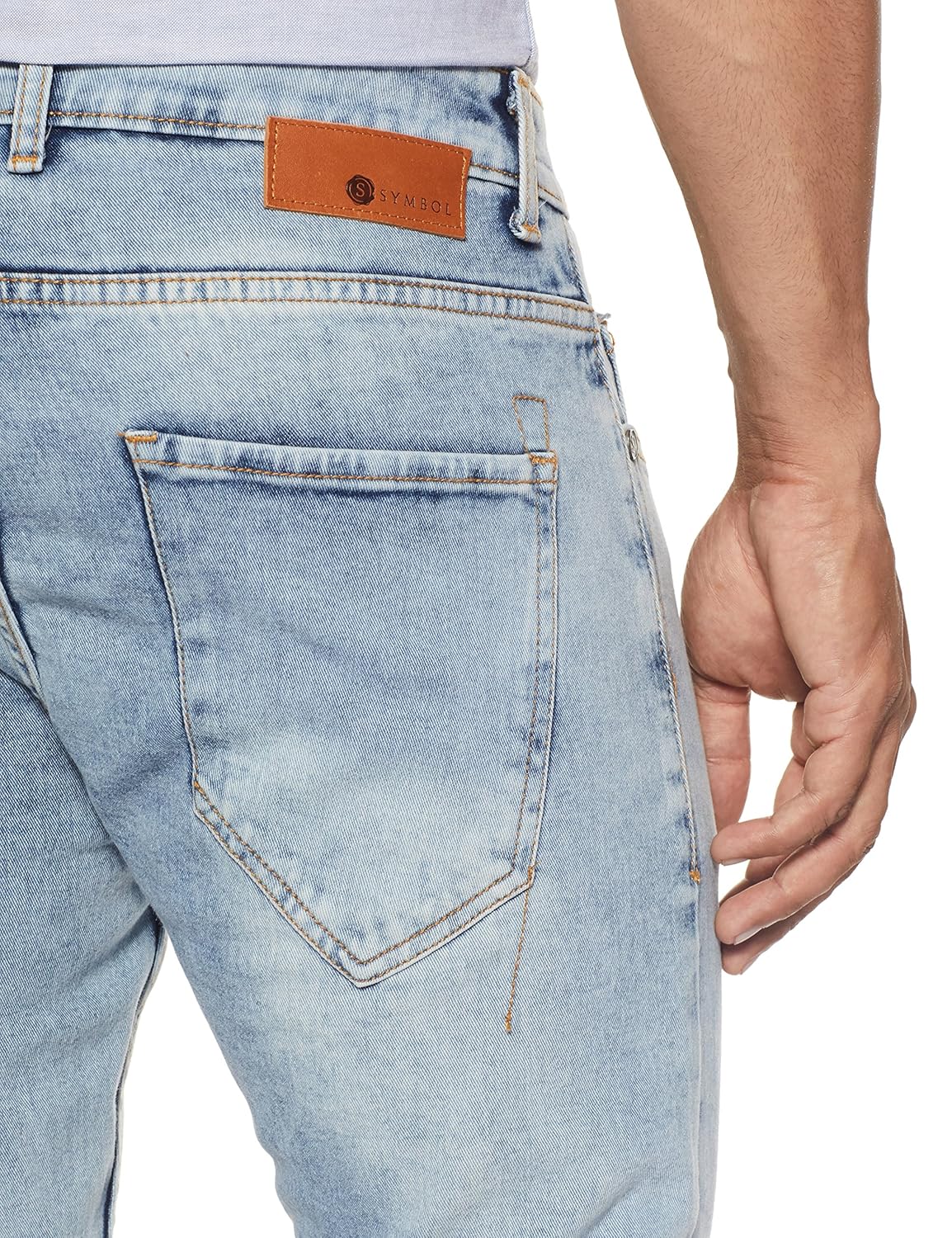 symbol amazon brand men's carrot fit jeans