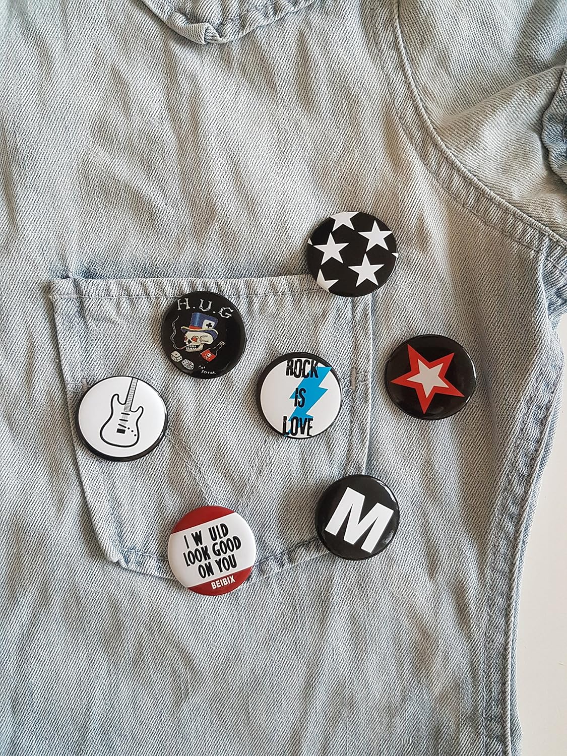 Huge Wholesale Set of 30Pc Cool Buttons Pins Badges 80's Punk Rock Hardcore Skull Buttons pins Slogans Sayings pin,Lapel pin for Clothes/Bags/Backpack/Hats/Jeans and More.: Arts, Crafts & Sewing
