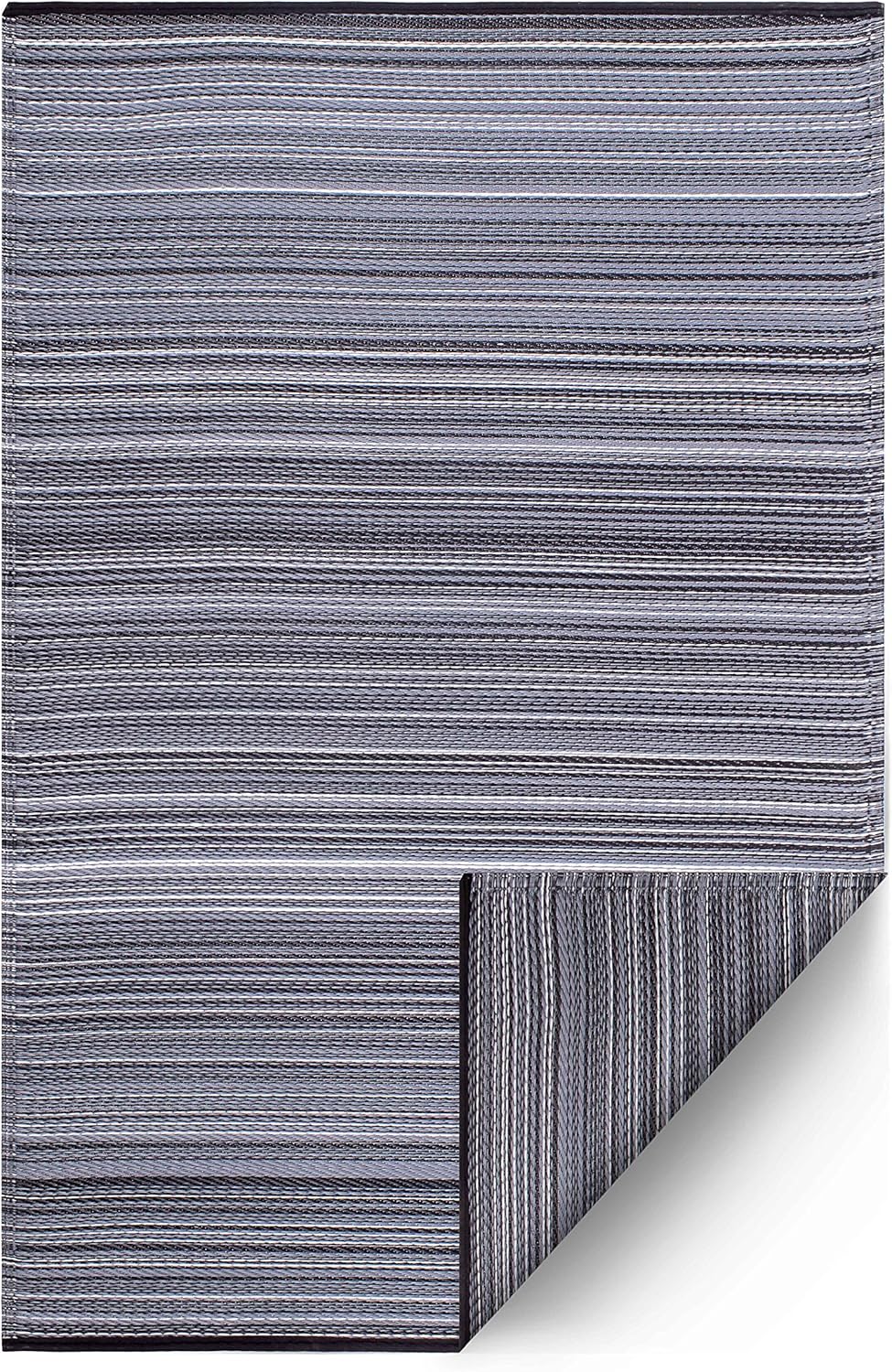 Fab Habitat Reversible Rugs | Indoor or Outdoor Use | Stain Resistant, Easy to Clean Weather Resistant Floor Mats | Cancun - Midnight, 4' x 6'