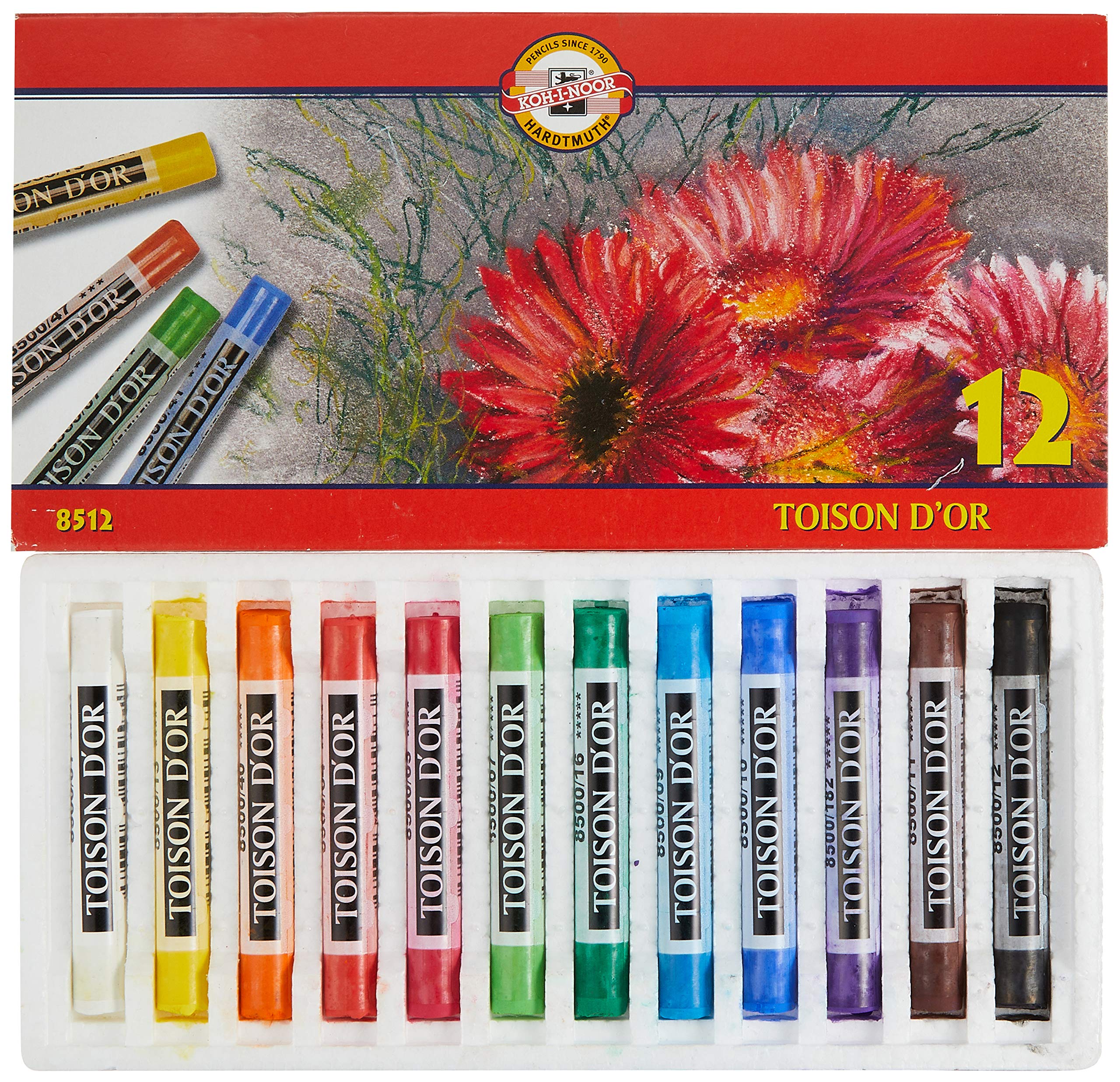 KOH-I-NOOR TOISON D'OR 8512 School Dry Chalks (Pack of 12)