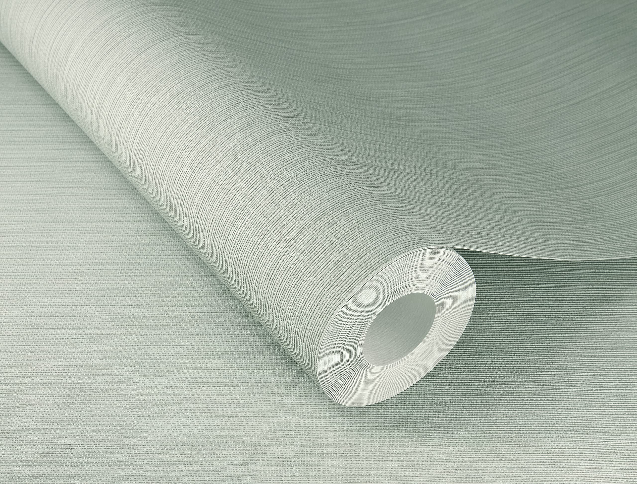 Rasch Curiosity Collection 537659 Non-Woven Wallpaper with Fine Line Structure 10.05 m x 0.53 m Light Green