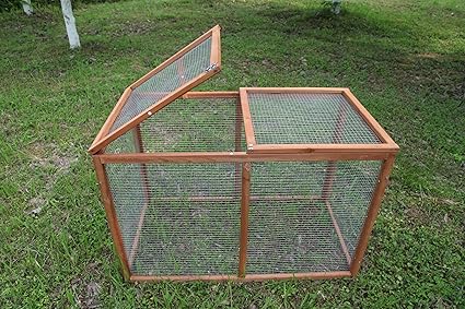 Ecolinear Outdoor 40 Wooden Run Cage Chicken Coop Hen House Poultry Pet Hutch Garden Backyard Run Cage