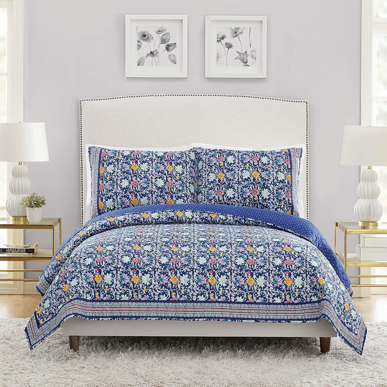 Vera Bradley Bramble Quilt, Full Queen, Blue Home & Kitchen
