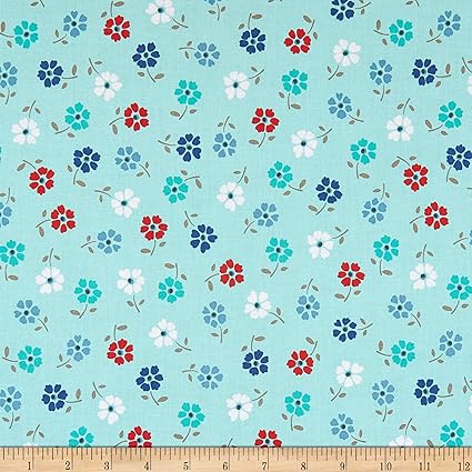 Windham Fabrics Backyard Blooms Wurfblume Aqua Stoff Meterware: Amazon
