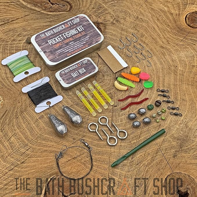 The Bath Bushcraft Shop ULTRA COMPACT POCKET SURVIVAL FISHING KIT