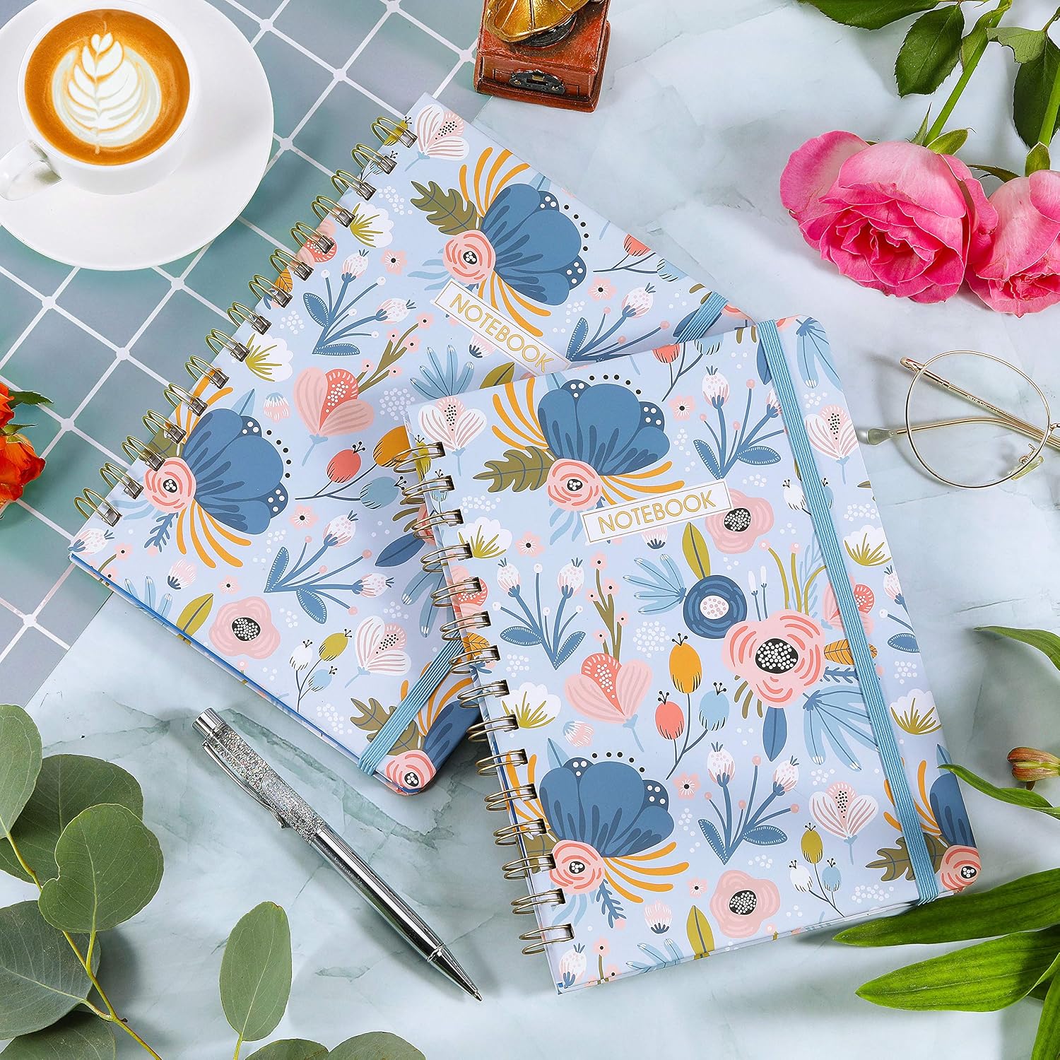 Ruled Notebook/Journal - Lined Journal with Premium Thick Paper, 8.45" X 6.38", College Ruled Spiral Notebook/Journal, Banded with Exquisite Inner Pocket, Hardcover : Office Products