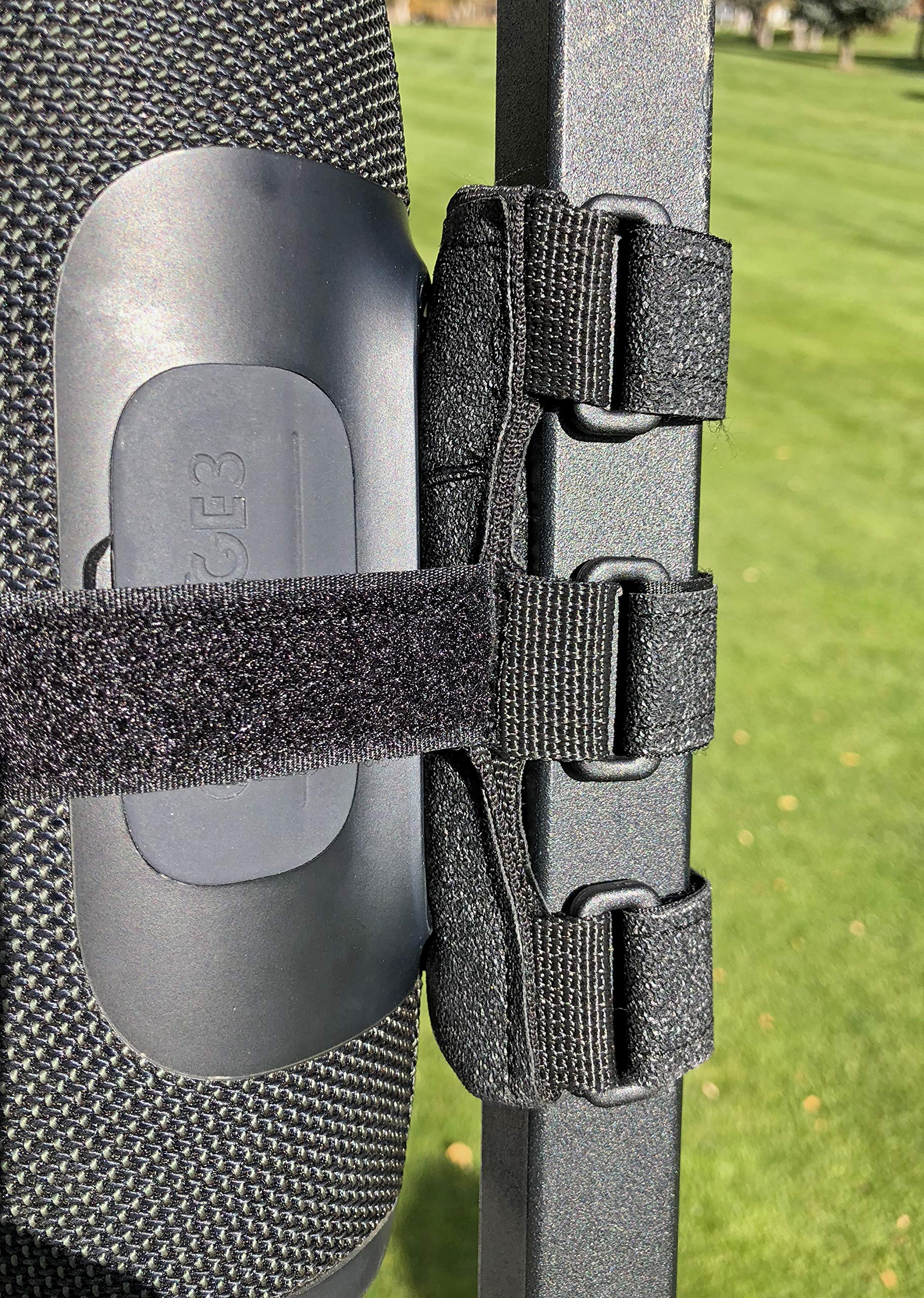 Bushwhacker Portable Speaker Mount for Golf Cart Railing, Bike Frame, Scooter, Boat - Adjustable Non-Slip Strap Fits Bluetooth Wireless Speakers Durable Weather-Resistant Holder for Bar Rail Carry