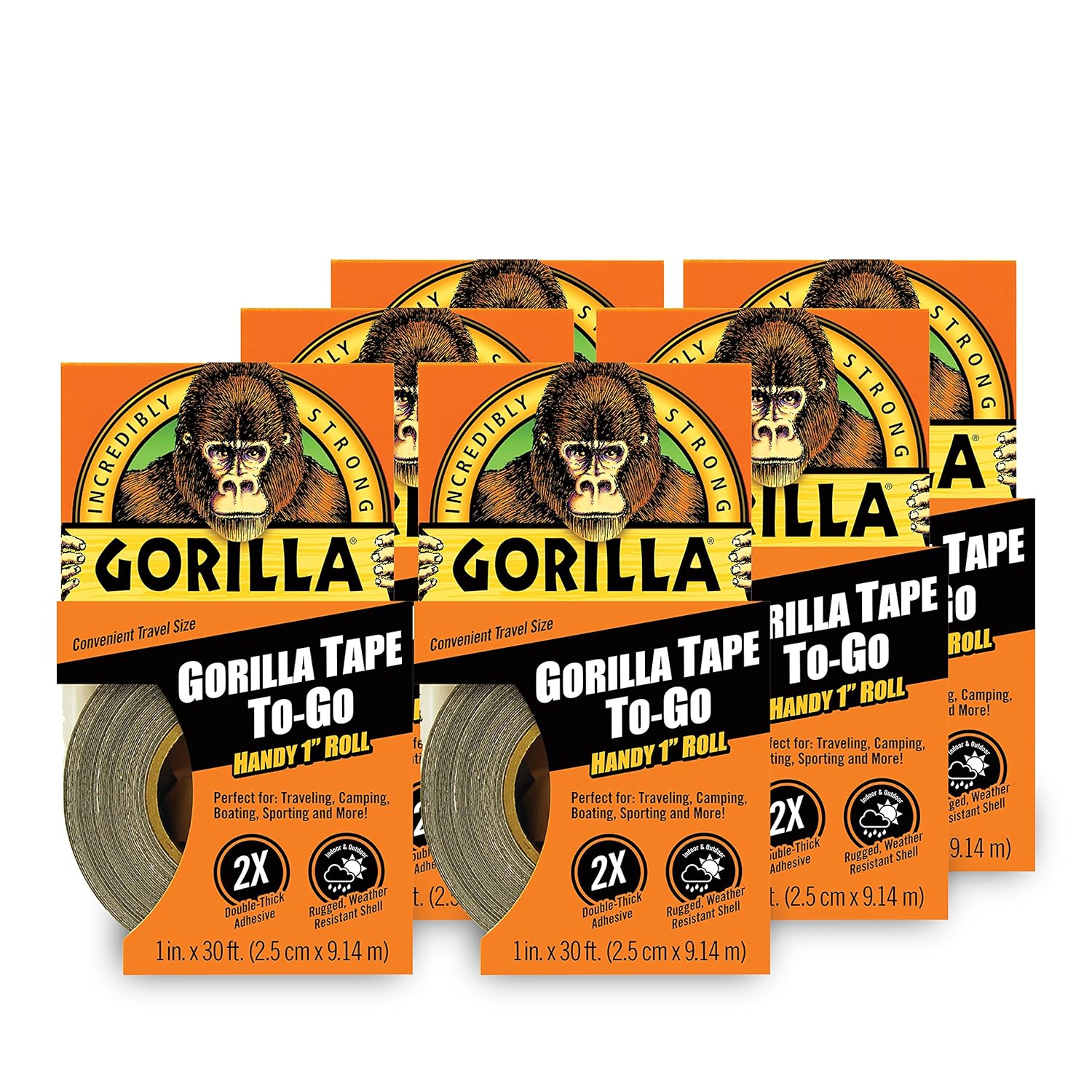 Gorilla 6100190 Duct Tape toGo, 1" x 10 yd, Black, (Pack of 6), 6 Pack Amazon.co.uk DIY & Tools
