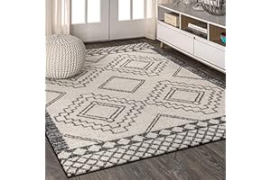 JONATHAN Y MOH200A-4 Amir Moroccan Beni Souk Indoor Area-Rug Bohemian Farmhouse Rustic Geometric Easy-Cleaning Bedroom Kitchen Living Room Non Shedding, 4 X 6, Cream,Black