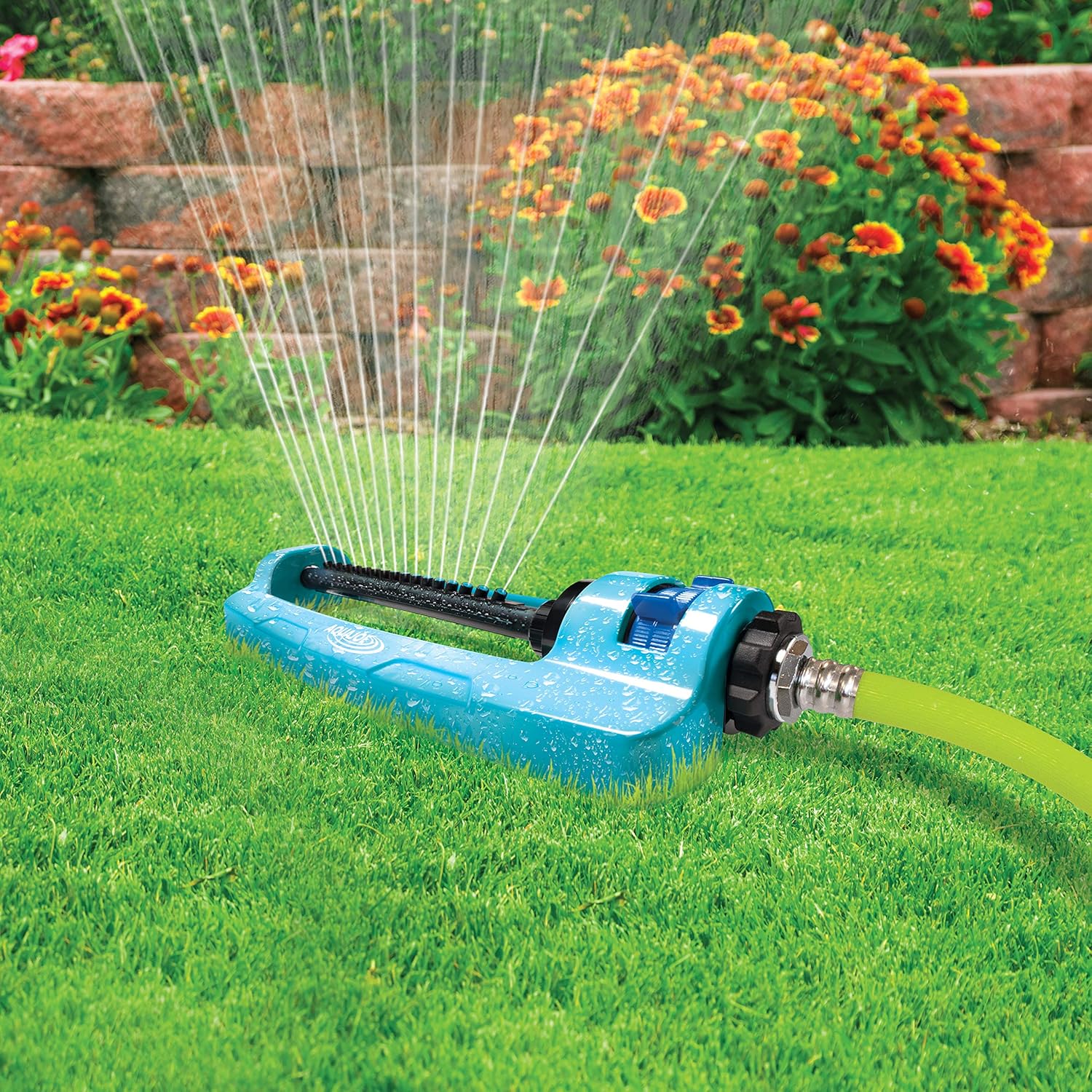 Aqua Joe SJI-OMS16 Indestructible Metal Base Oscillating Sprinkler with Adjustable Spray, 3600-Square Foot Coverage : Garden & Outdoor