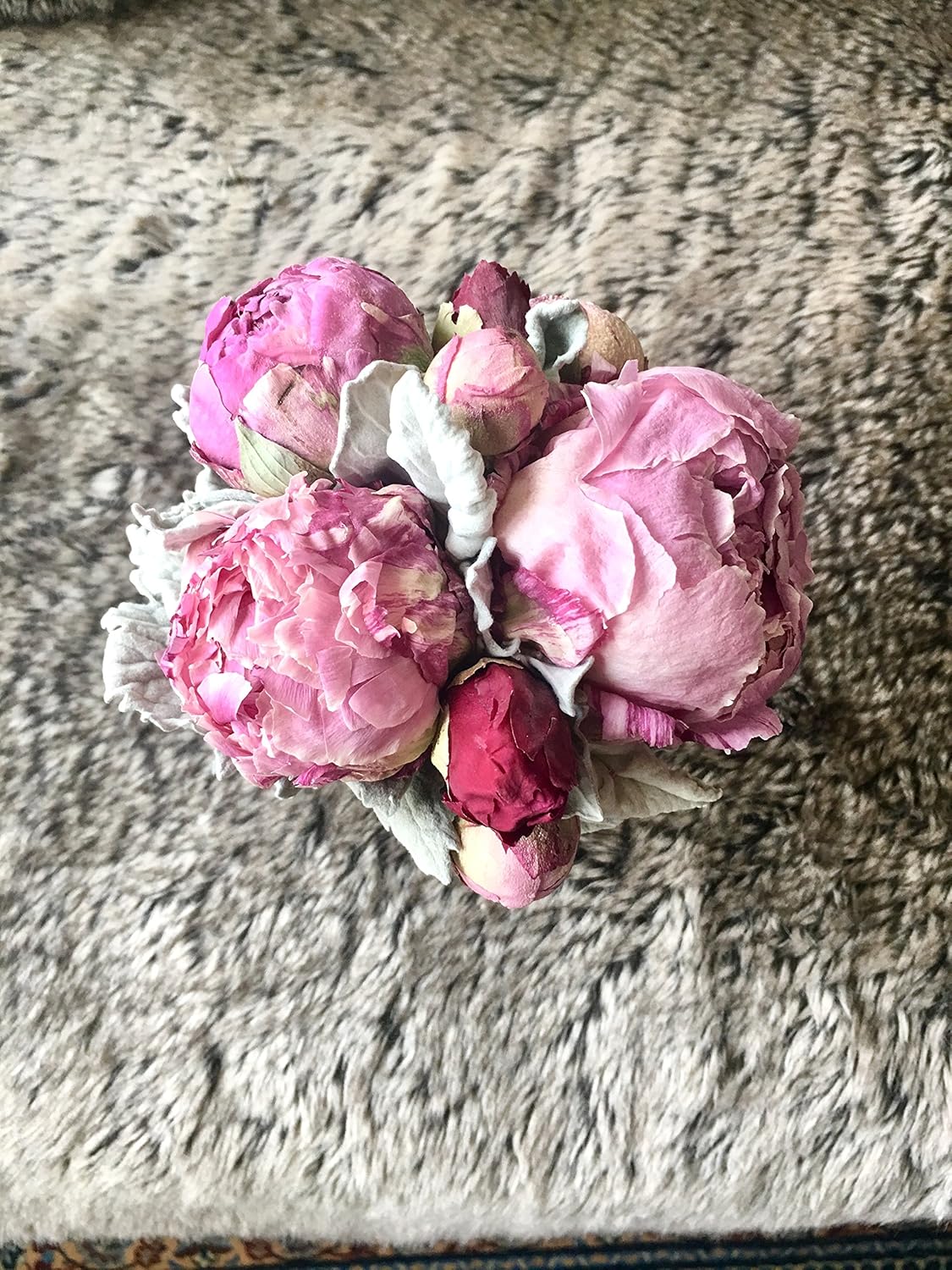 Amazon ピンク 紫芍薬 Sサイズブーケ グレーリボン 花 観葉植物 フラワーギフト オンライン通販