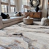 Rugshop Contemporary Gray Striated Area Rug Durable, Kid & Pet Friendly 5' x 7' Ideal for Under Coffee Tables, Dining Sets, o
