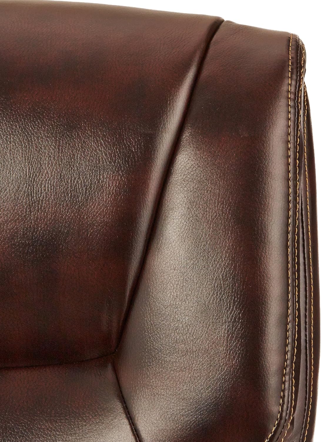 Basics High-Back, Leather Executive, Swivel, Adjustable Office Desk Chair with Casters, Brown: Furniture & Decor