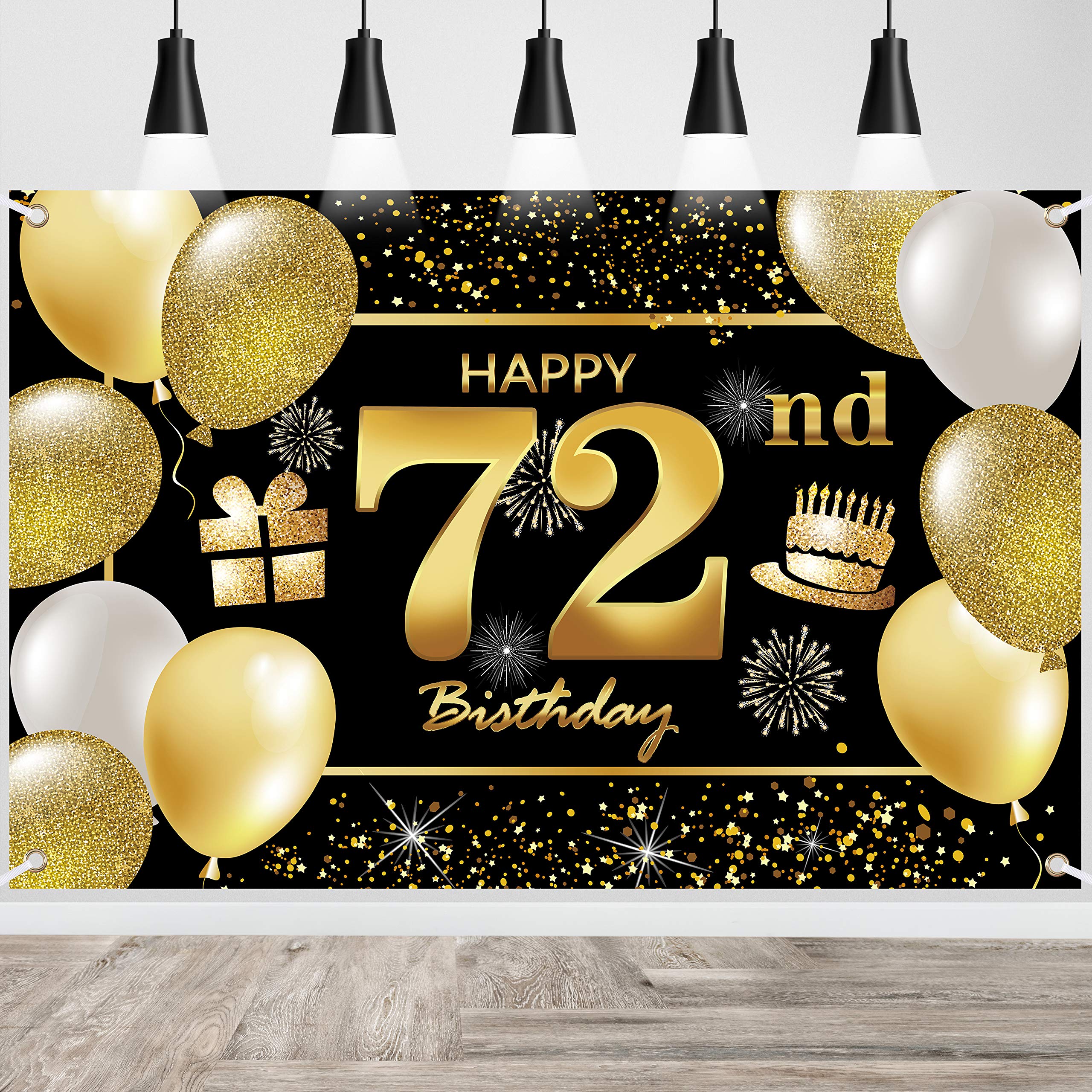 72nd Happy Birthday Banner IMISI Birthday Decorations Backdrop for Party
