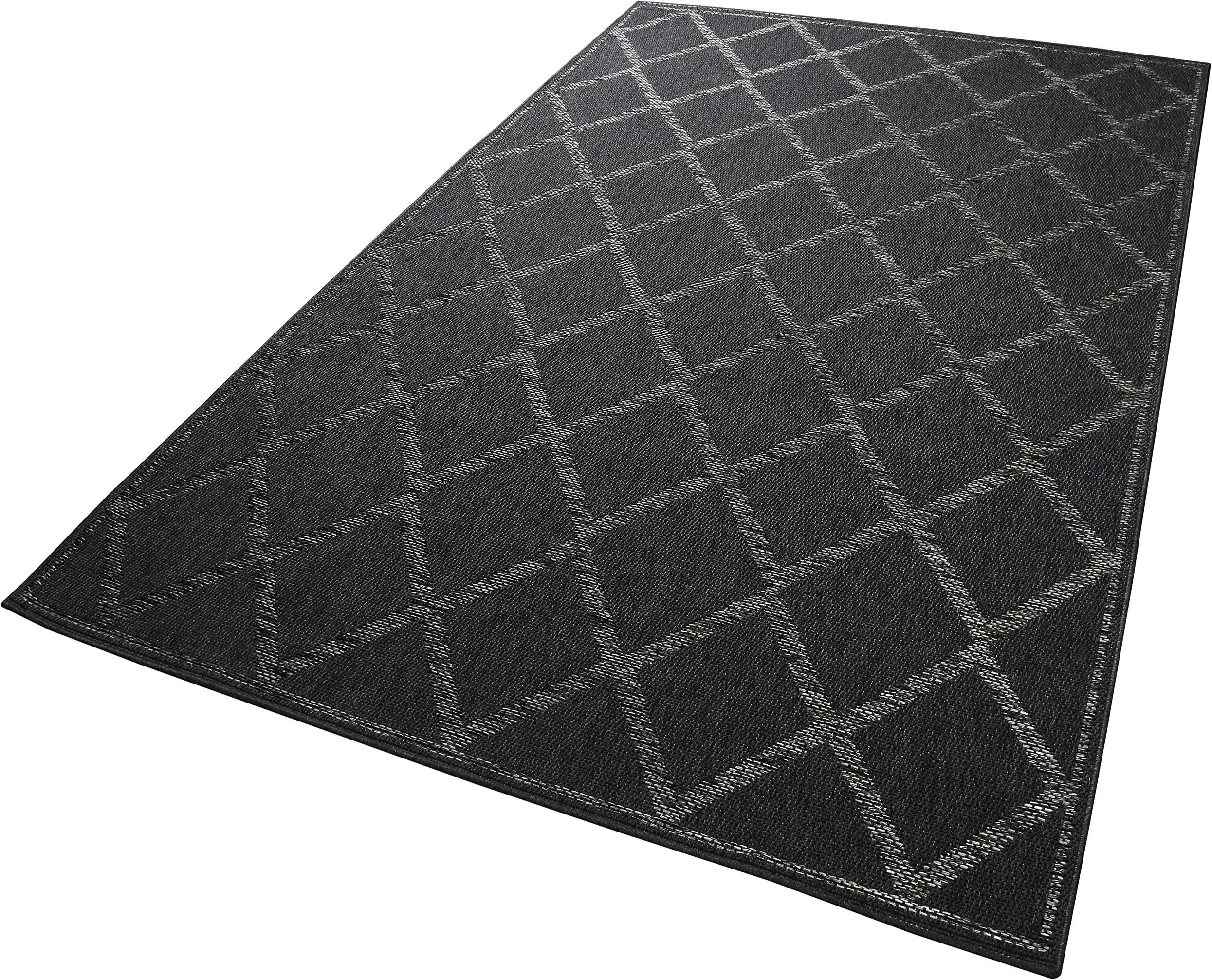 Wecon Home ESPRIT I in and Outdoor Rug Low Pile/I Rhomb I ESP 5574 I, Blue Silver, 200 x 290 cm