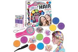 FUN KIDZ Hair Braiding Kit for Girls 8-12, FunKidz Handheld Hair Temporary Coloring Clamp with Hair Chalk for Kids Washable Hair Makeup Kit