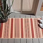 SAFAVIEH Courtyard Collection 2' x 3'7" Beige / Red CY7062 Indoor/ Outdoor Waterproof Easy-Cleaning Patio Backyard Mudroom Ac
