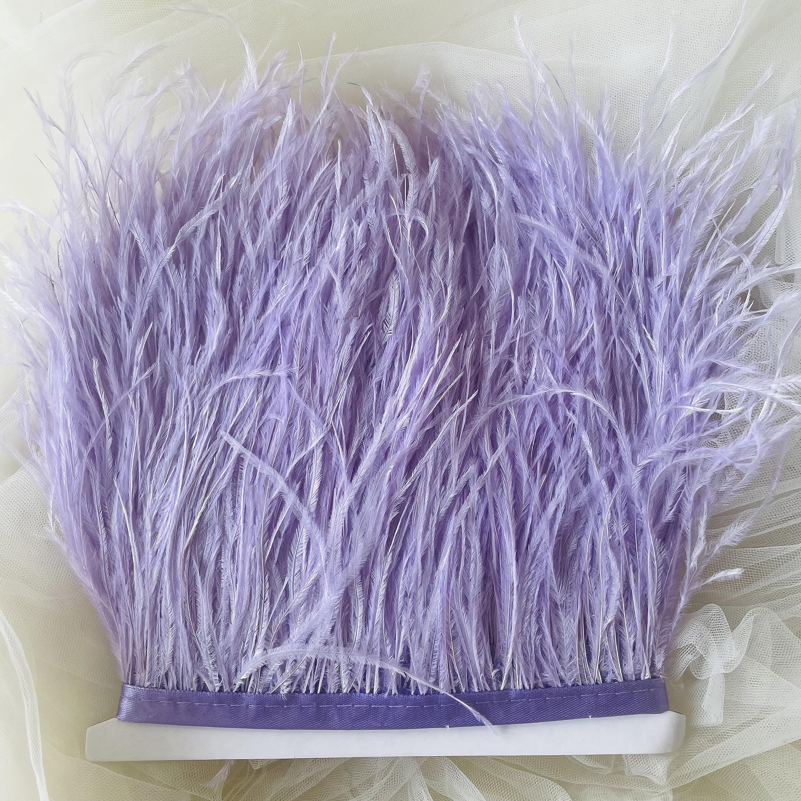 34 Colours Quality Ostrich Feather Trimming Fringe for Millinery Craft Dress Making (Lilac)