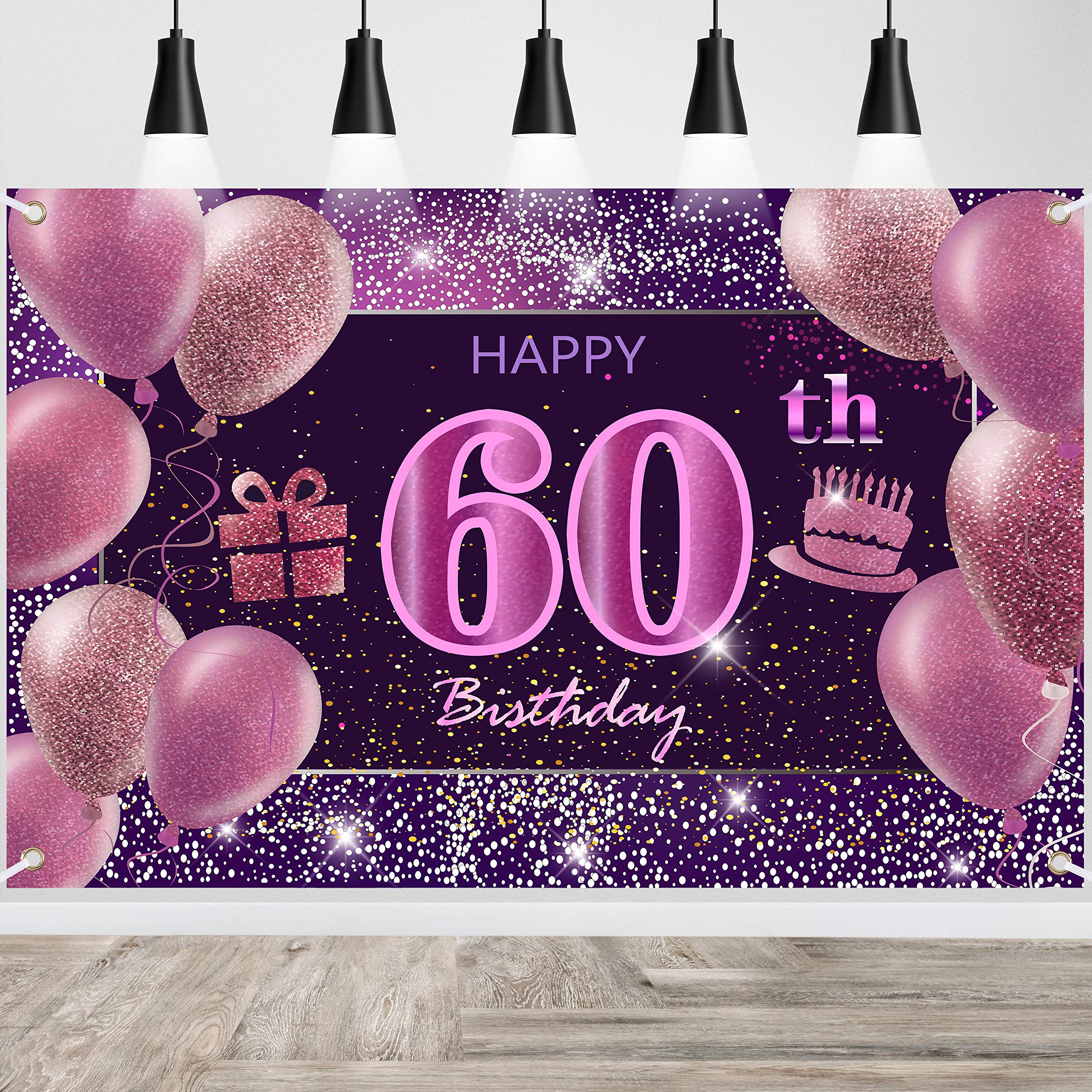 IMISI Happy Birthday Banner - Pink Birthday Backdrop Decorations for a Party