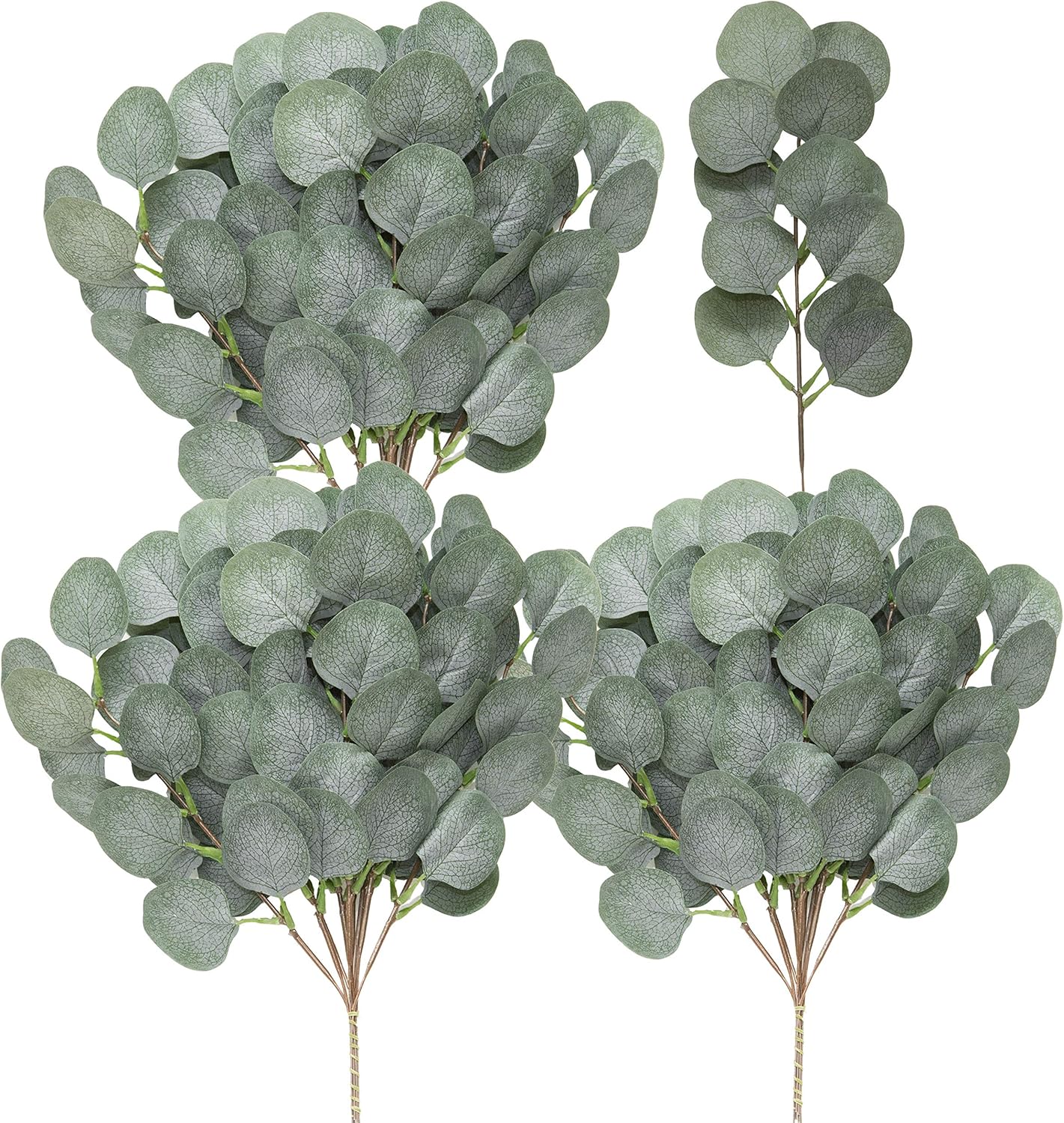 SUUKI Fake Eucalyptus Leaves Stems Artificial Greenery Branches 10Pcs Silver Dollar Dried Plants Silk Flowers Garland Bulk for Home Farmhouse Indoor Wedding Party Holiday Vase Decor (Grey Green)