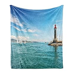 Ambesonne Lighthouse Soft Flannel Fleece Throw