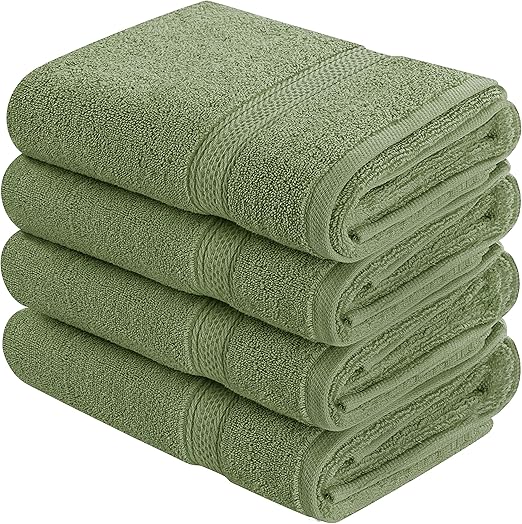 Amazon Com Utopia Towels Cotton Hand Towels 4 Pack Towels 600 Gsm Sage Green Home Kitchen