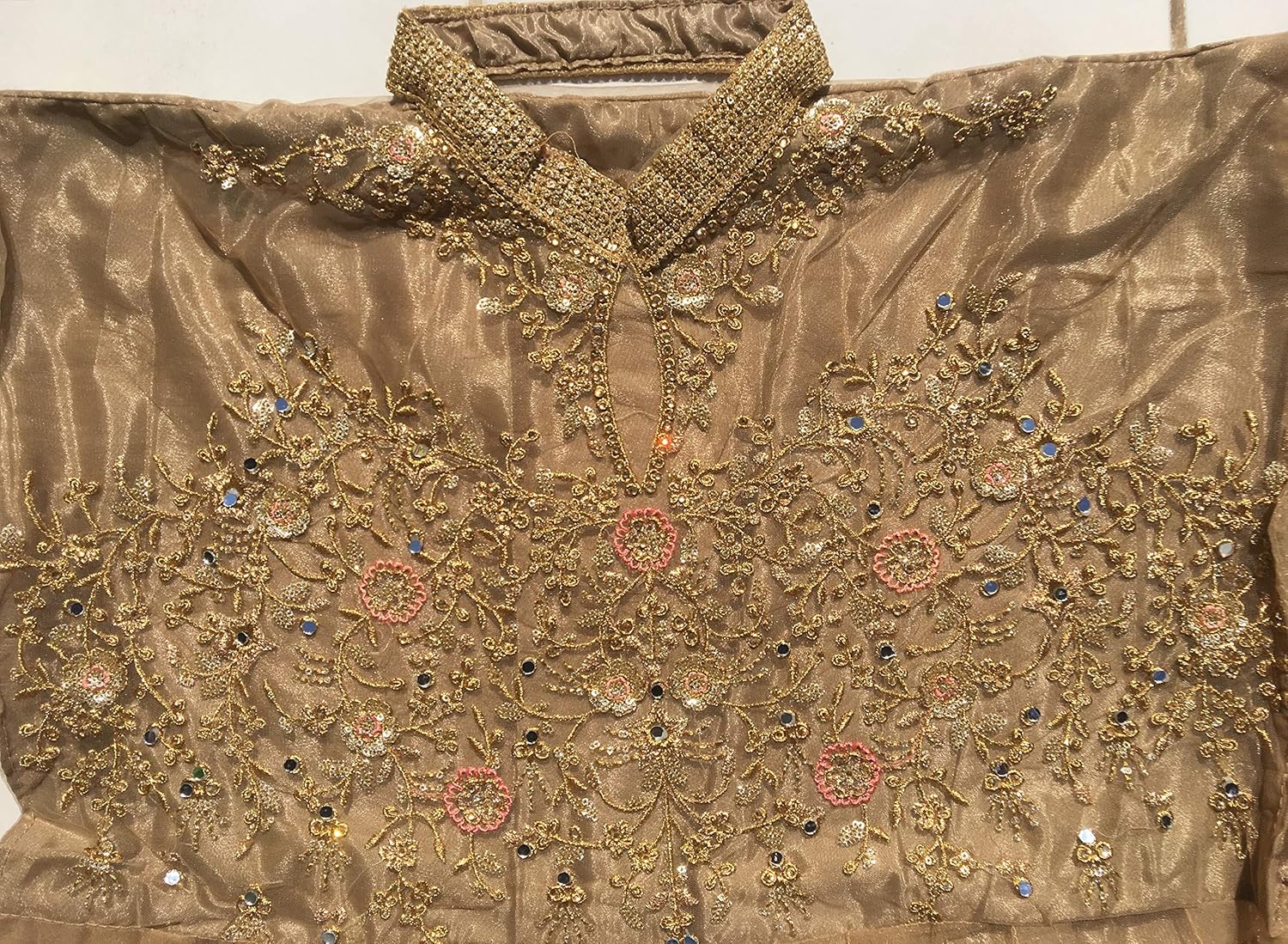 rudraprayag women's net and santoon anarkali gown (5407, gajjari, free size)