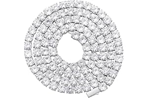 OYOGAA 5MM Colorful Baguette Tennis Necklaces For Women Chains 14K Golden Silver Plated 5A+ Cubic Zirconia Tennis Mens Chain Necklaces Woman