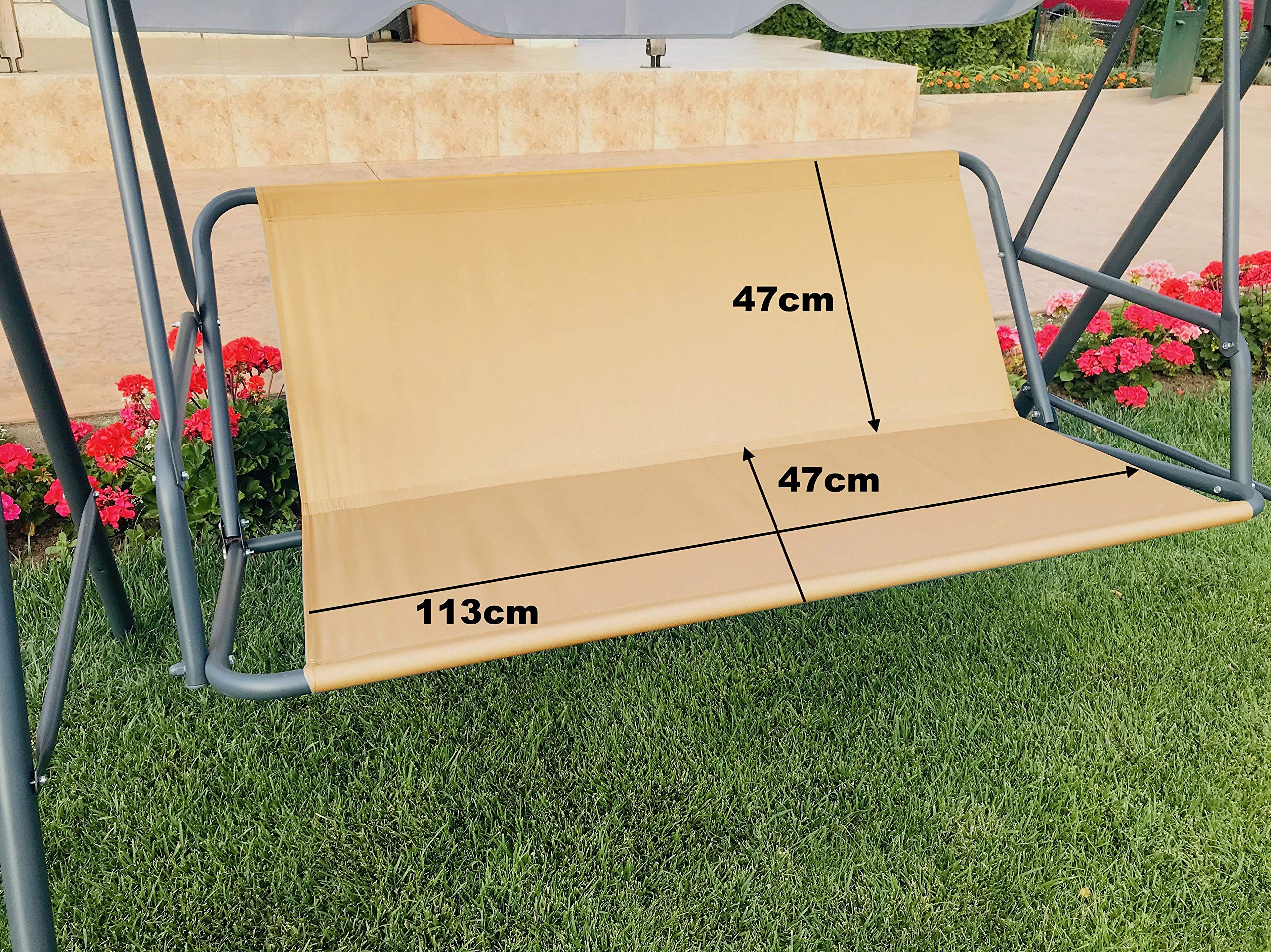 PETELA Replacement Swing Seat Cover - Hammock Chair, Garden Furniture Swing, Outdoor Chair Covers (113cm x 47cm x 47 cm, Beige) โ image 1