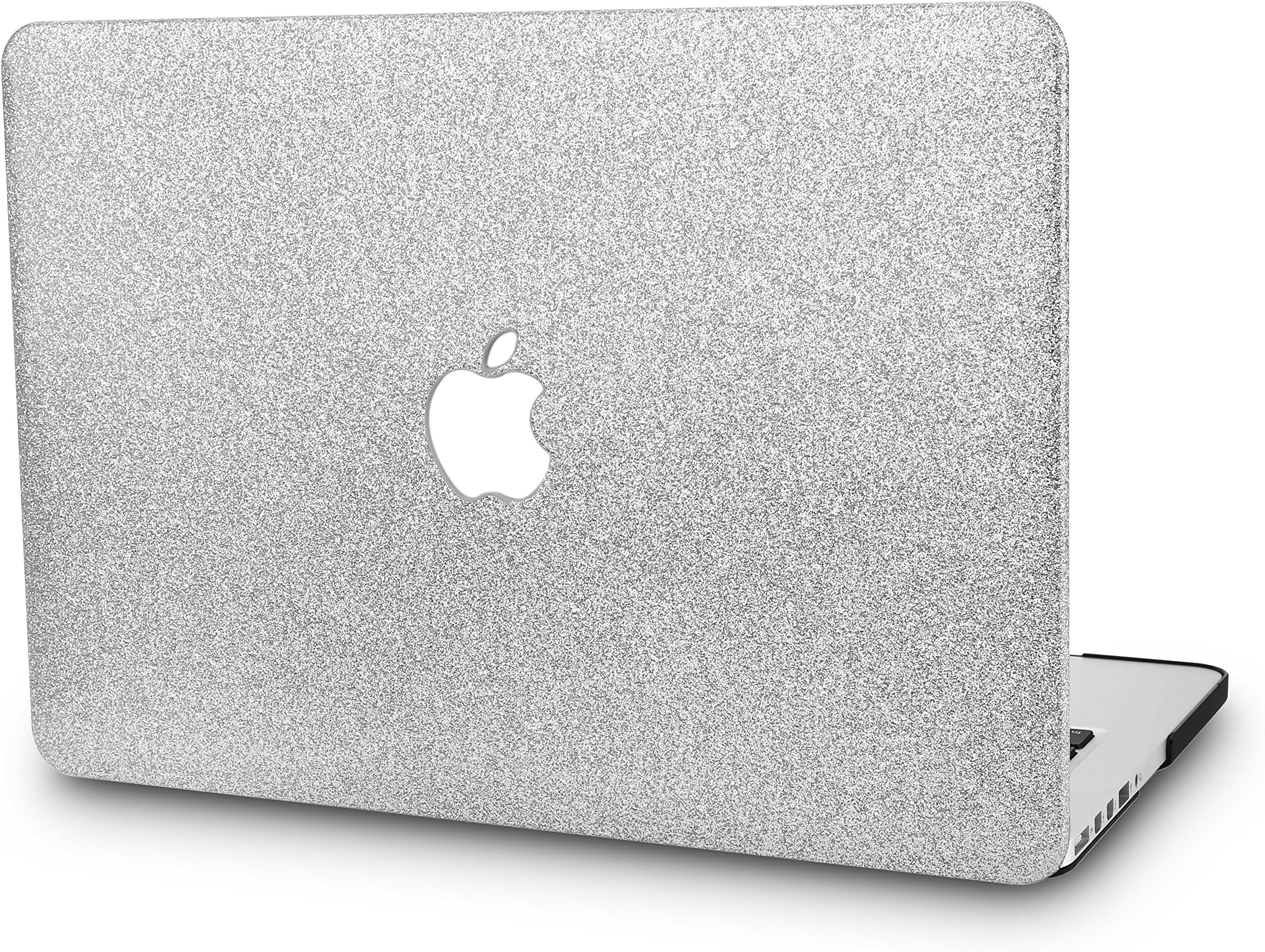KECC MacBook Air 13" Retina Case (2020/2019/2018, Touch ID) Plastic Hard Shell Cover A2179/A1932 (Silver Sparkling)