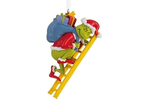 Hallmark Dr. Seuss's How The Grinch Stole Christmas! Grinch on Ladder Christmas Ornament, Christmas Movie Gifts