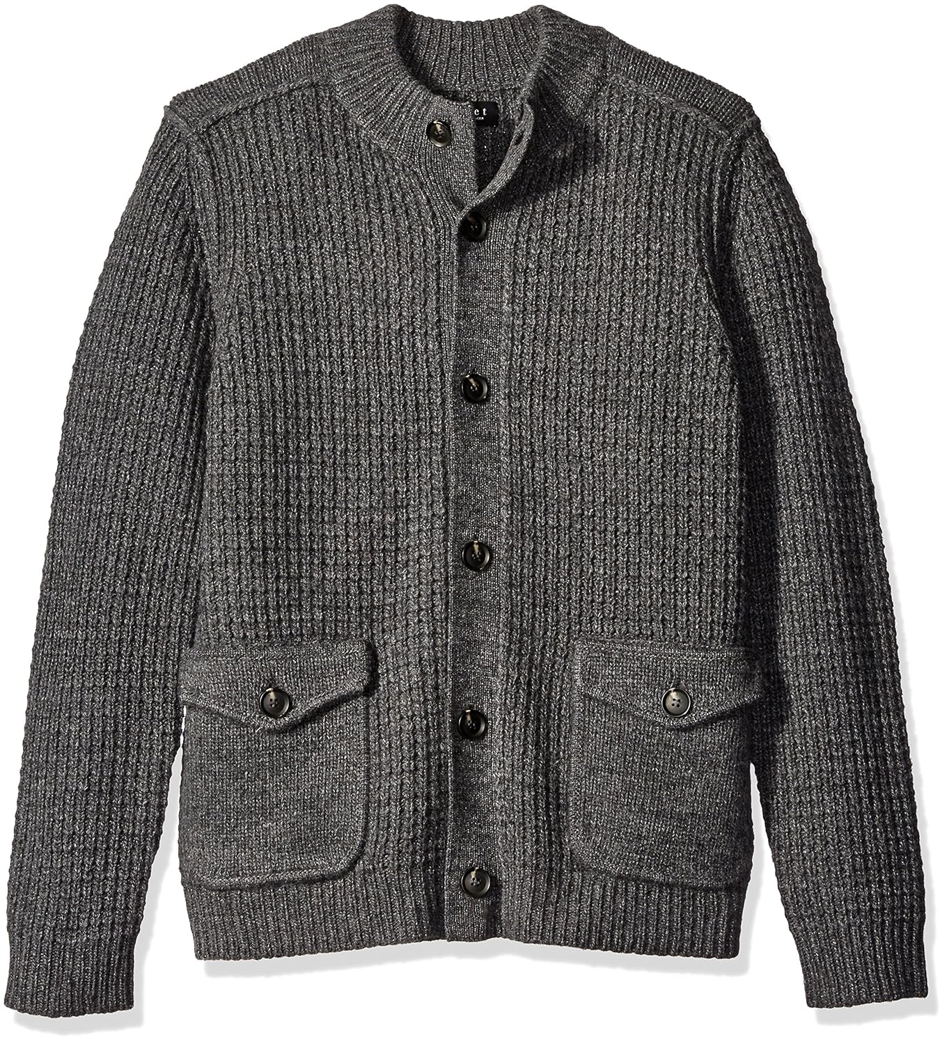 Buy Velvet by Graham & Spencer Men's Nirvana Mock Neck Cardigan, Gray