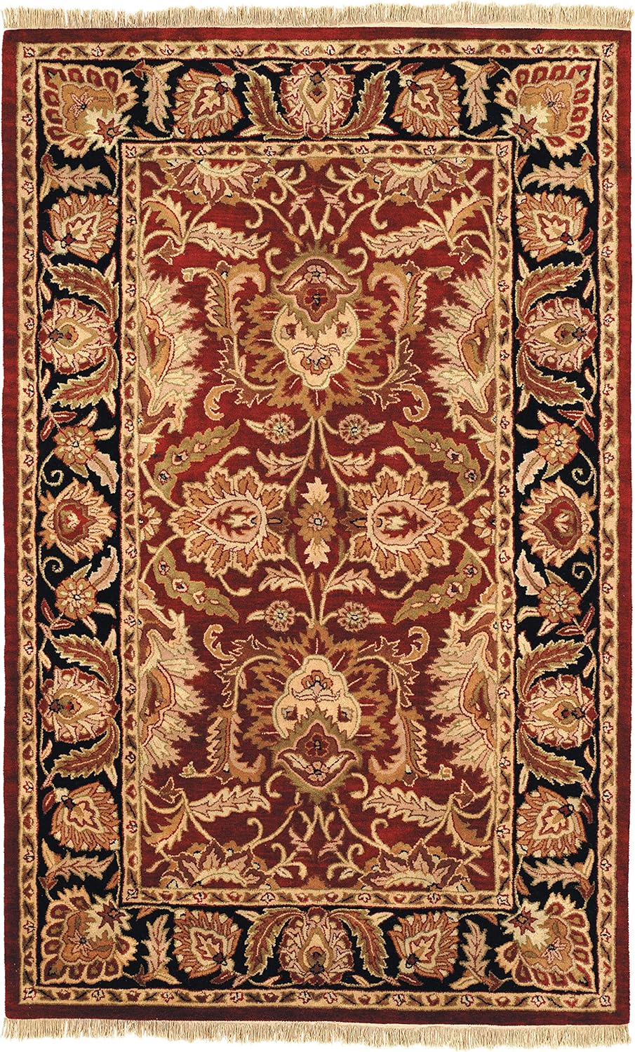 Amazon Com Safavieh Classic Collection Cl239c Handmade Traditional Oriental Rust And Black Wool Area Rug 3 X 5 Furniture Decor
