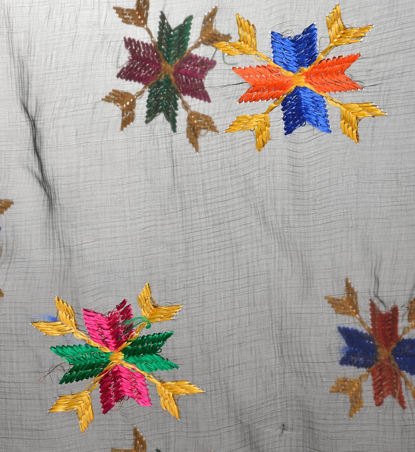 weavers villa&reg; punjabi hand embroidery phulkari buty work faux chiffon dupatta, stoles