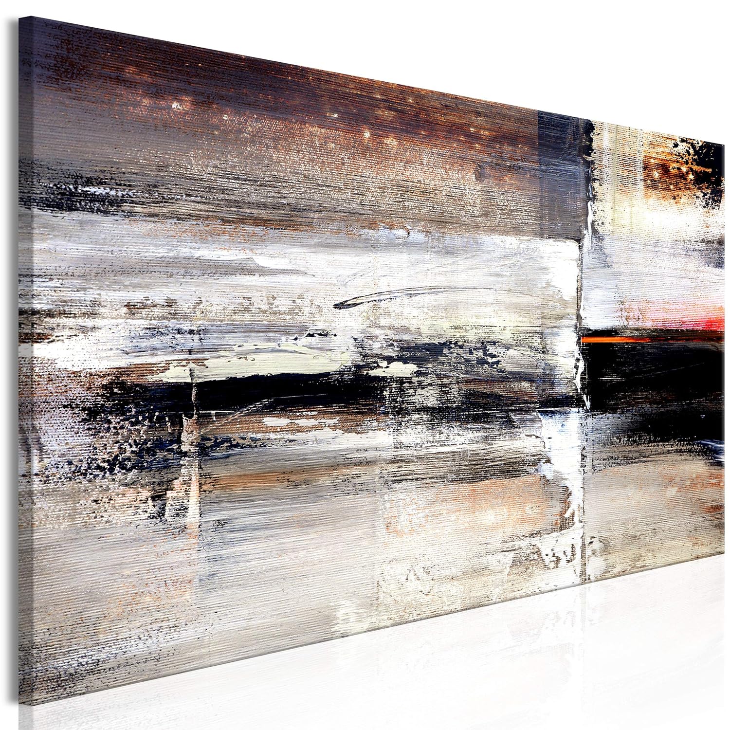 Decomonkey Bilder Abstrakt 120x40 Cm 1 Teilig Leinwandbilder Bild Auf Leinwand Vlies Wandbild Kunstdruck Wanddeko Wand Wohnzimmer Wanddekoration Deko Modern Grau Rot Sidra Hospital