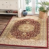 SAFAVIEH Lyndhurst Collection Area Rug - 8' x 11', Red & Ivory, Traditional Oriental Medallion Design, Non-Shedding & Easy Ca