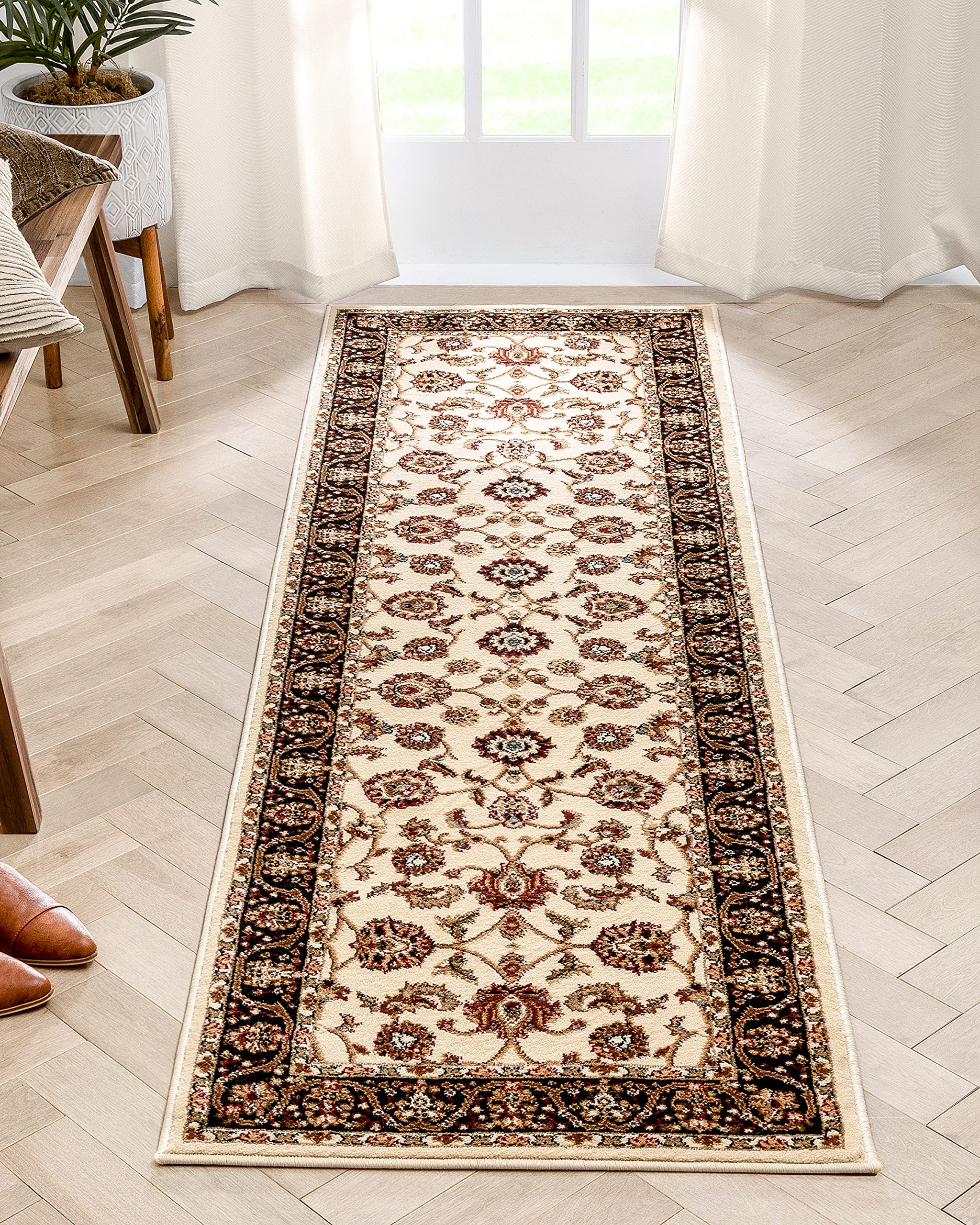 Well Woven Barclay Sarouk Ivory Traditional Area Rug 2'7'' x 9'6'' Runner Image