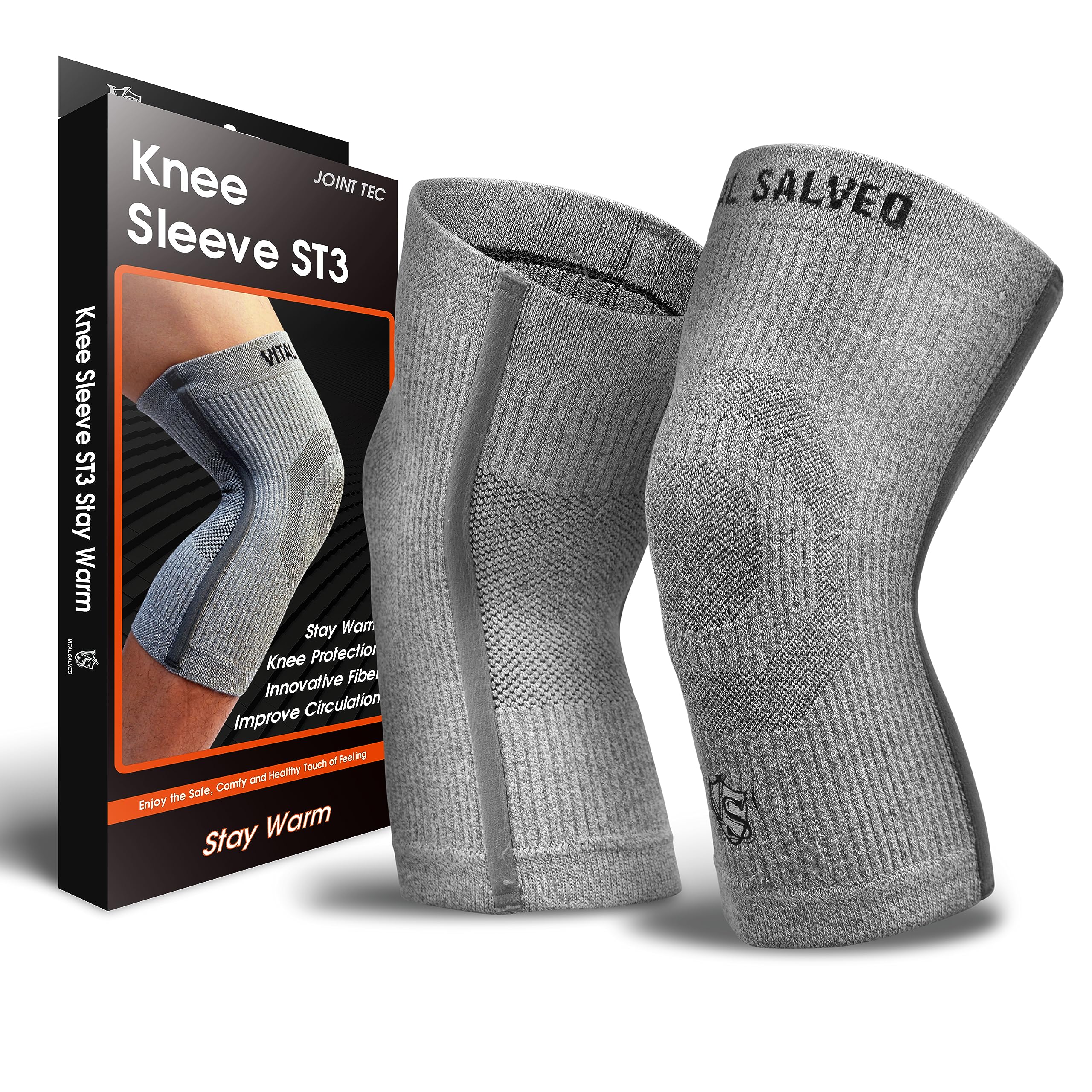 Vital Salveo-Compression Recovery Knee Support Sleeve/Brace ST3 Stay Warm, Pain Relief, Protects Joint for Sports and Daily Wear(1Pair)-X-Large